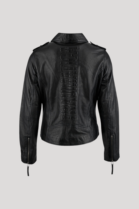 Lederjacke mit Prägung auf der Rückseite